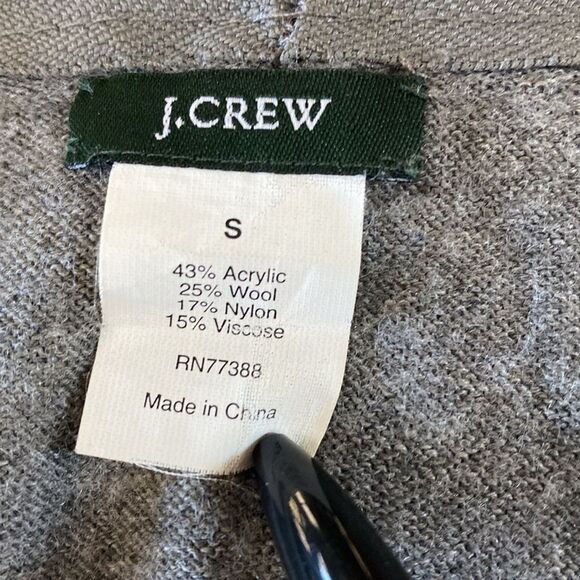 J. CREW S Y2K Gray Soft Knit Wool Blend Grandpa Zip Cardigan Sweater Academia - Picture 11 of 15